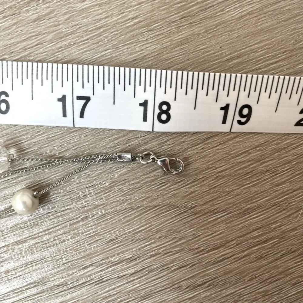 Crystal and Faux Pearl Three-Layer Fashion Necklace - Picture 3 of 3